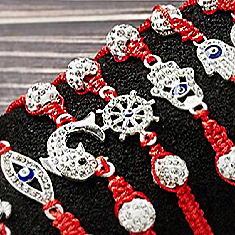 12Pcs/set Evil Eye Bracelet Set for both men and women woven red bracelet adjustable to protect friendship Jewelry Precision
