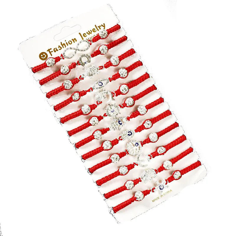 12Pcs/set Evil Eye Bracelet Set for both men and women woven red bracelet adjustable to protect friendship Jewelry Precision