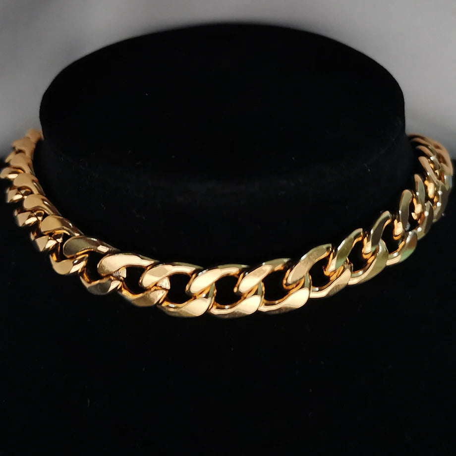 Punk Cuban Link Choker Necklace Collar Statement Jewelry Precision
