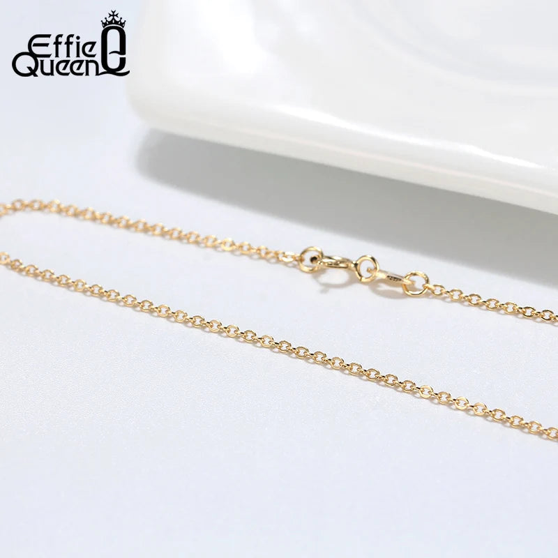 Effie Queen 925 Silver Basic Chain Necklace Woman Jewelry Precision