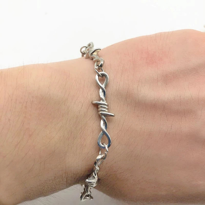 Small Wire Brambles Iron Unisex Choker Bracelet Women Hip-hop Gothic Punk Style Barbed Wire Little Thorns Bracelet Choker Gifts Jewelry Precision