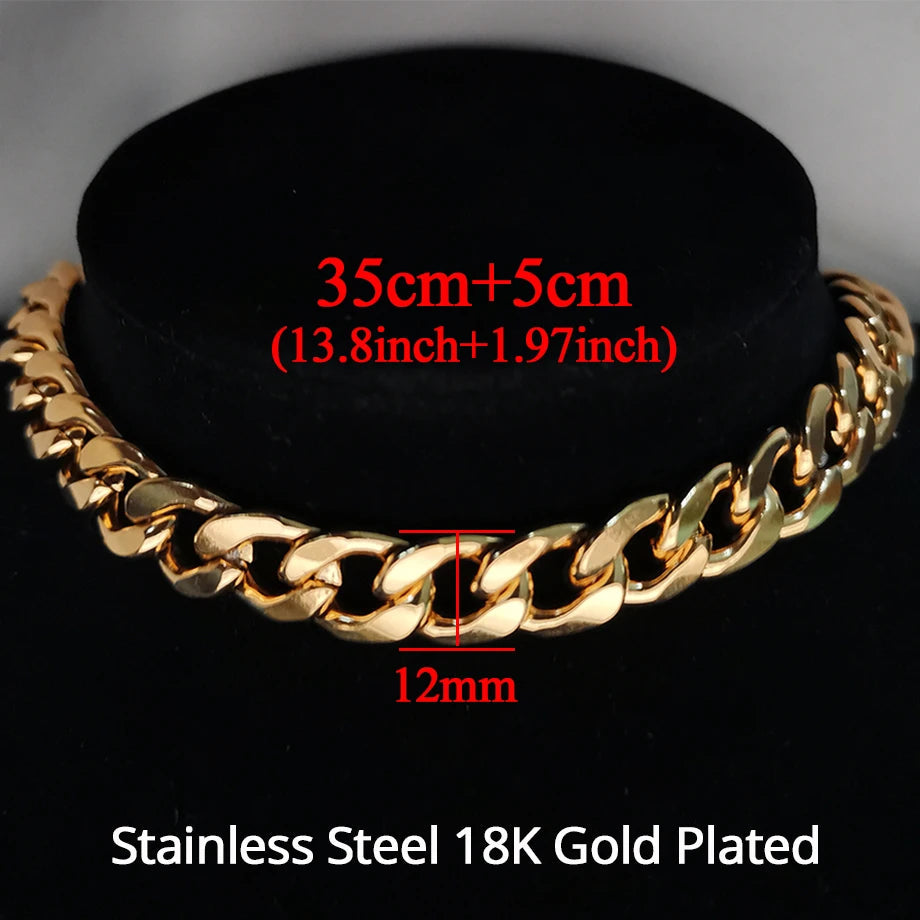 Punk Cuban Link Choker Necklace Collar Statement Jewelry Precision