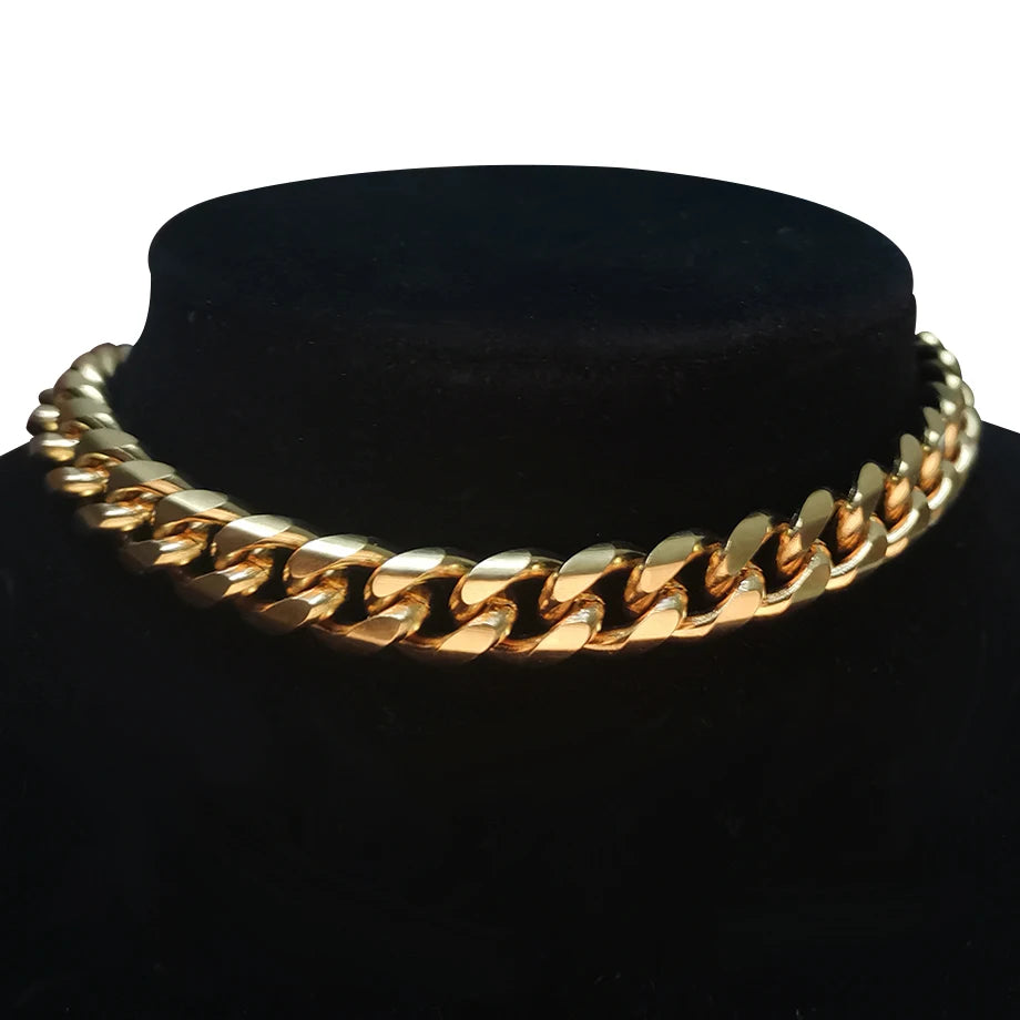 Punk Cuban Link Choker Necklace Collar Statement Jewelry Precision
