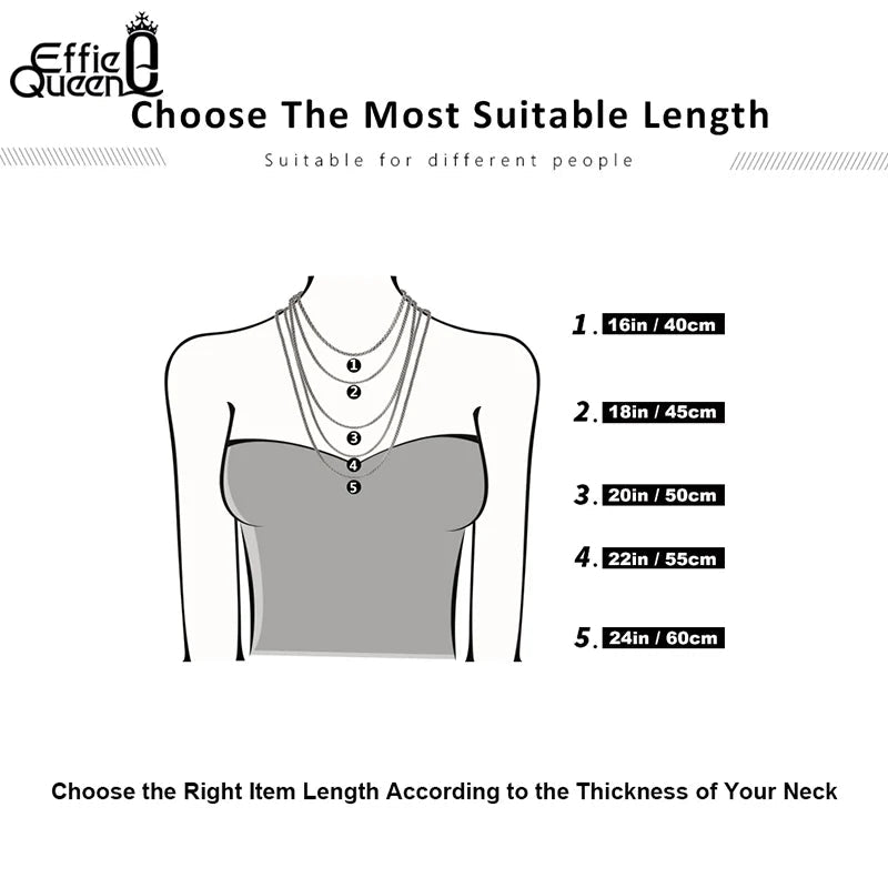 Effie Queen 925 Silver Basic Chain Necklace Woman Jewelry Precision