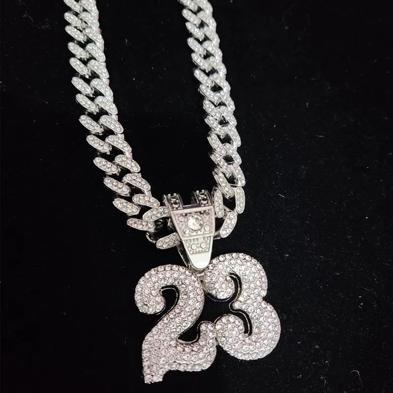 Men Women Hip Hop Number 23 Pendant Necklace Jewelry Precision