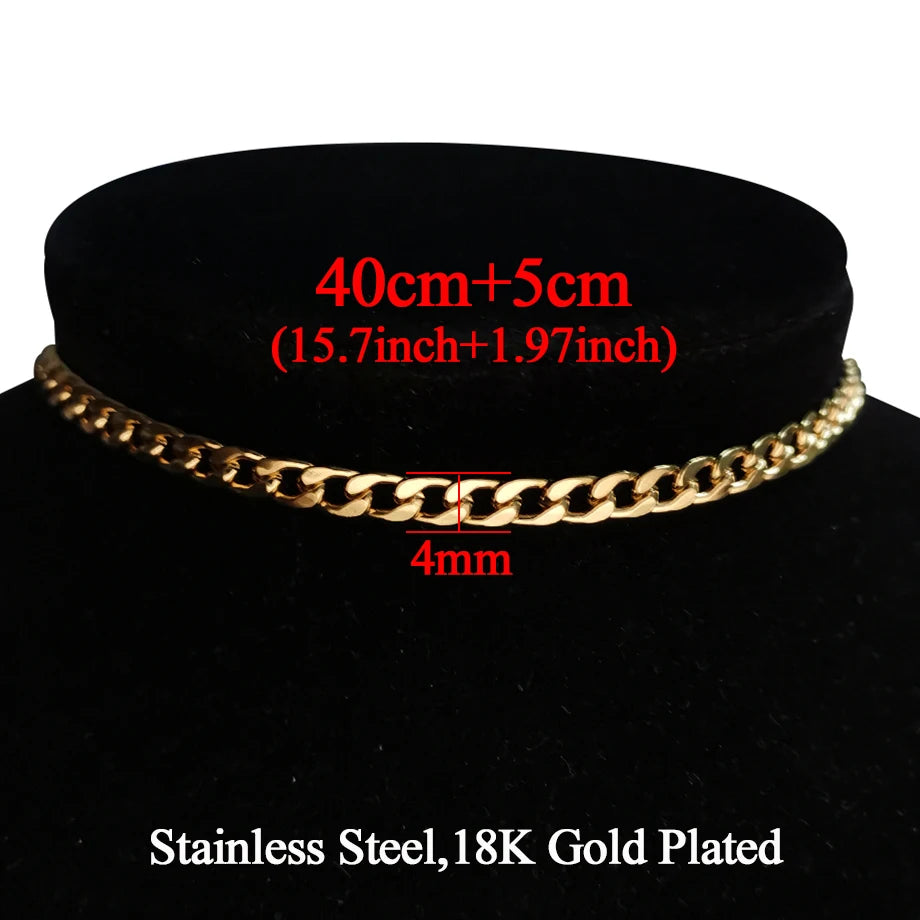 Punk Cuban Link Choker Necklace Collar Statement Jewelry Precision