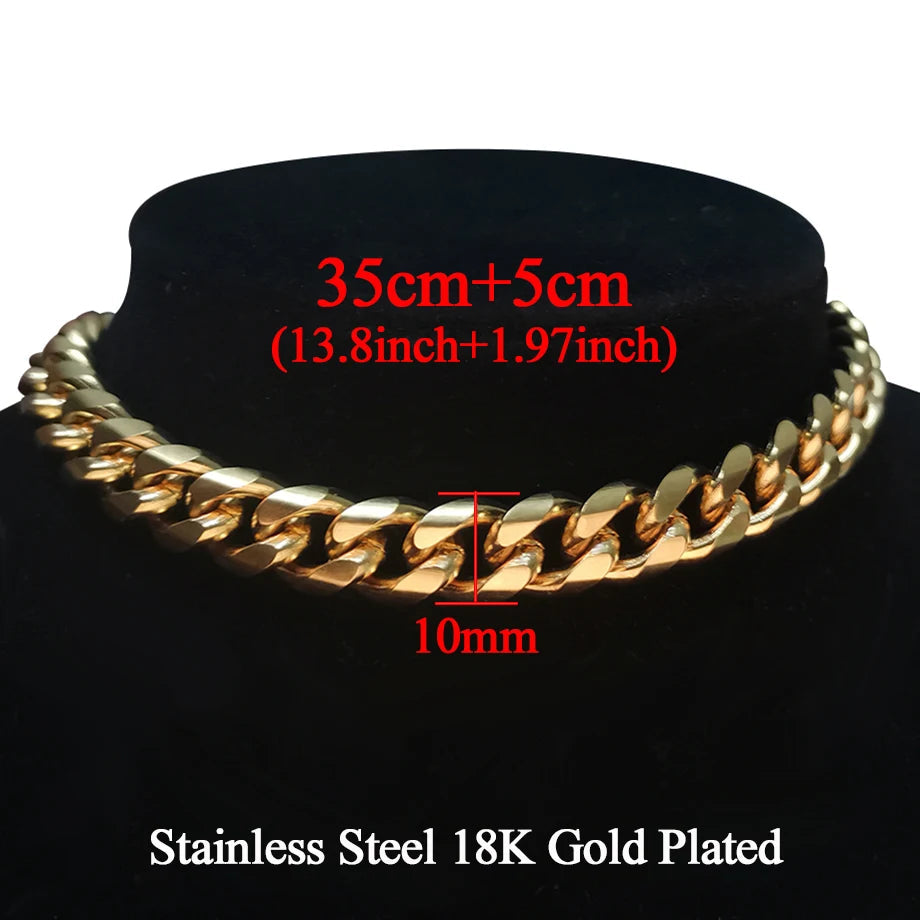 Punk Cuban Link Choker Necklace Collar Statement Jewelry Precision