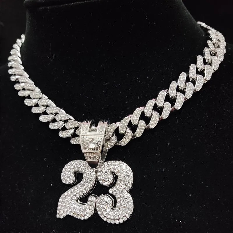 Men Women Hip Hop Number 23 Pendant Necklace Jewelry Precision