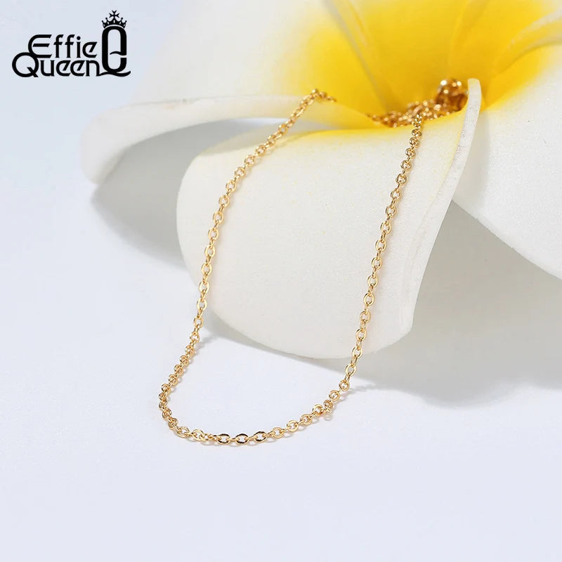 Effie Queen 925 Silver Basic Chain Necklace Woman Jewelry Precision