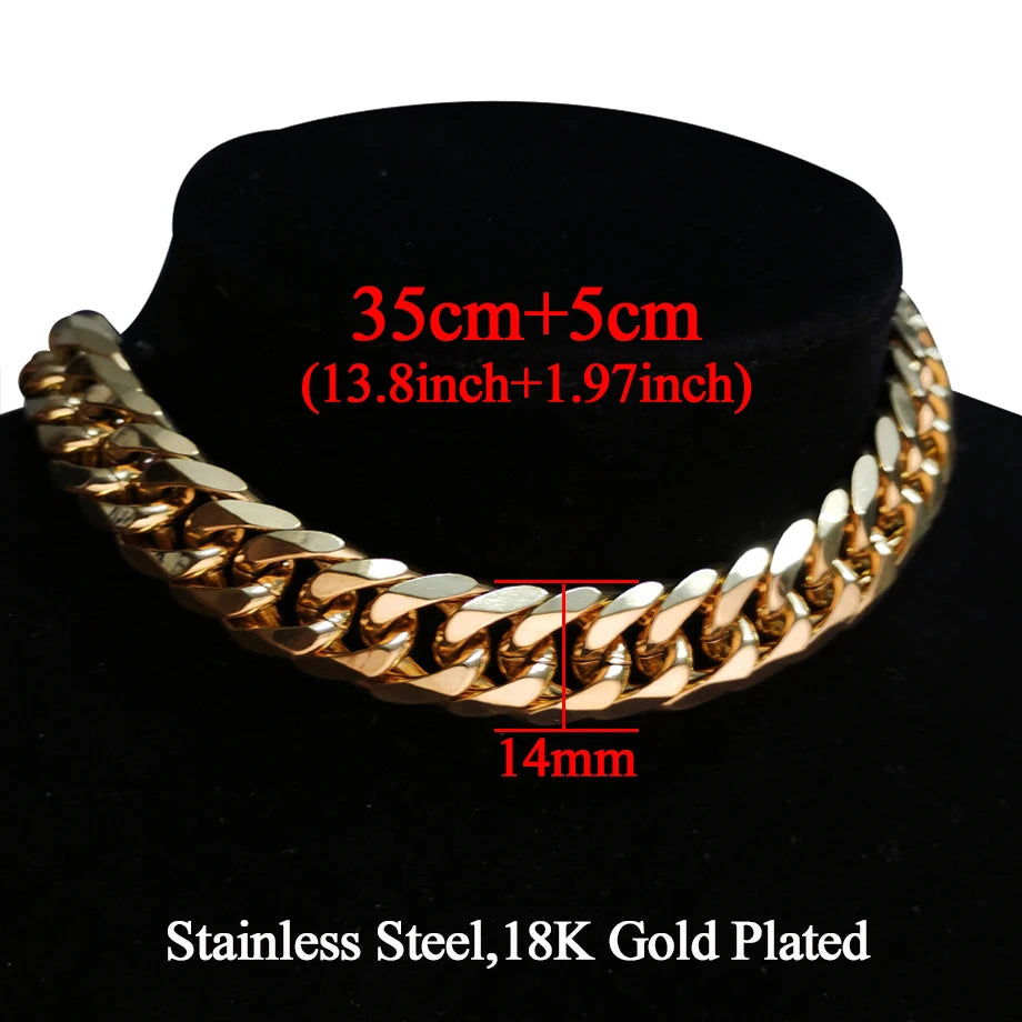 Punk Cuban Link Choker Necklace Collar Statement Jewelry Precision