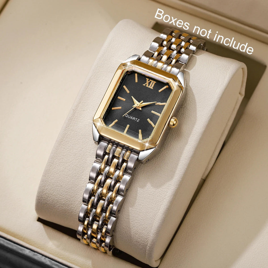 Fashion Rectangle Women Quartz Watch Ladies Roma Dial Wristwatch Reloj Mujer Girls Clock Gift (Without Box) Jewelry Precision