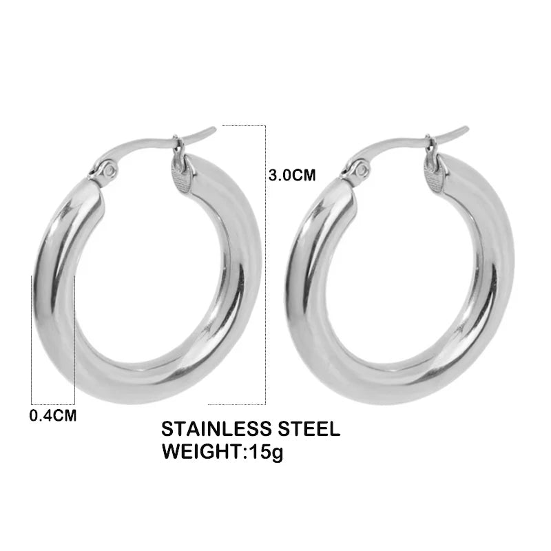 Classic Fashion Smooth Round Hoop Earrings For Women Jewelry Precision