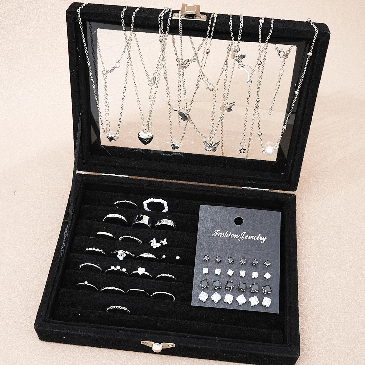 51 Pcs/Set Silver Color Chic Jewelry Set For Women Fashion Butterfly Jewelry Precision