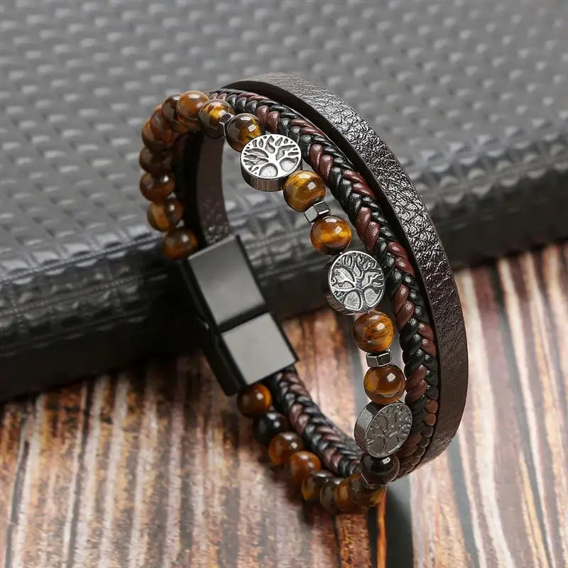Classic Men's Leather Bracelet New Style Hand-woven Multi-layer Combination Accessory Fashion Man Jewelry Wholesale Dropshipping Jewelry Precision
