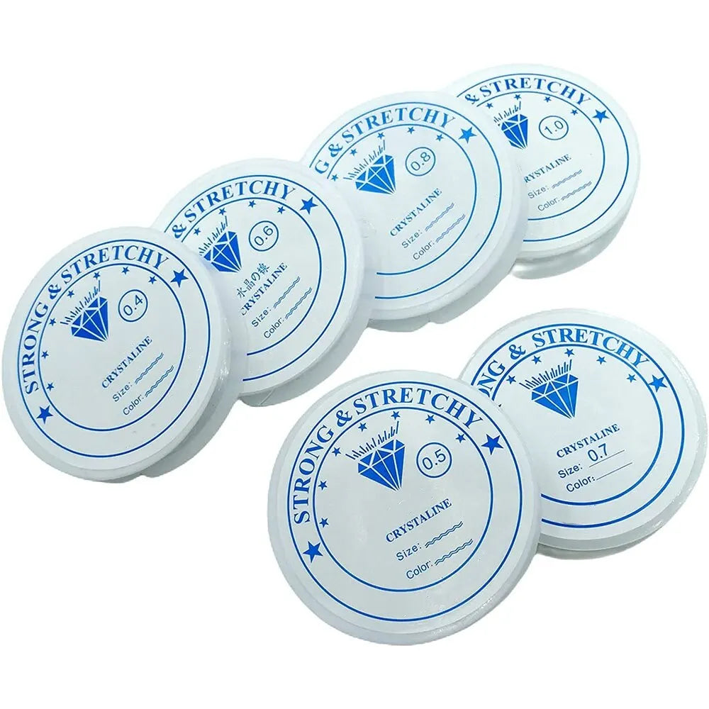 6 Rolls/1bag Elastic String for Bracelets Elastic Bracelet String Crystal String Stretch Bead Cord for DIY Jewelry Making Jewelry Precision