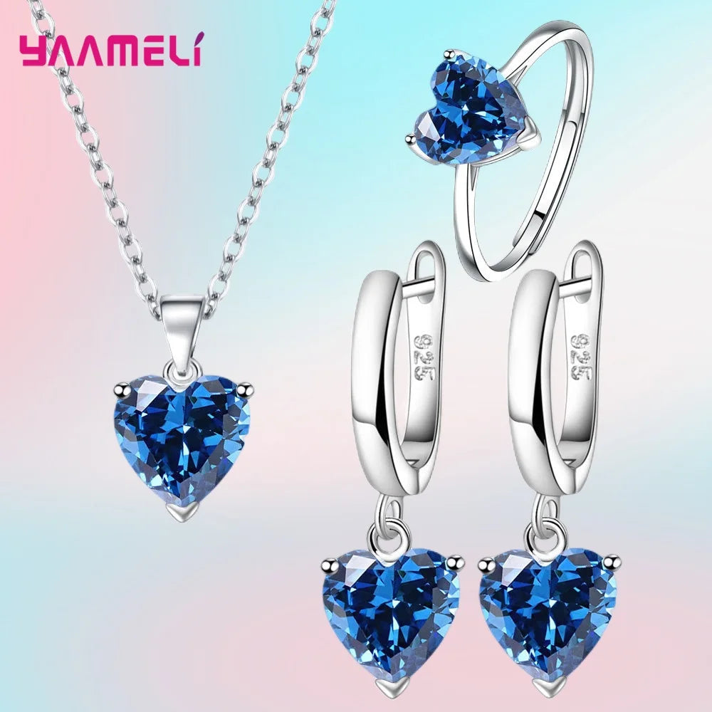 Fine 925 Sterling Silver Color Jewelry Gift Sets for Women Jewelry Precision