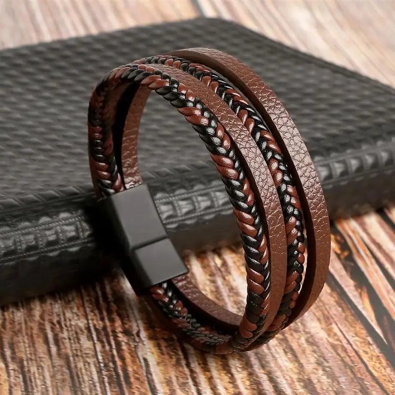 Classic Men's Leather Bracelet New Style Hand-woven Multi-layer Combination Accessory Fashion Man Jewelry Wholesale Dropshipping Jewelry Precision