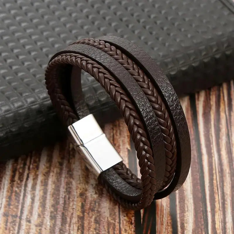 Classic Men's Leather Bracelet New Style Hand-woven Multi-layer Combination Accessory Fashion Man Jewelry Wholesale Dropshipping Jewelry Precision