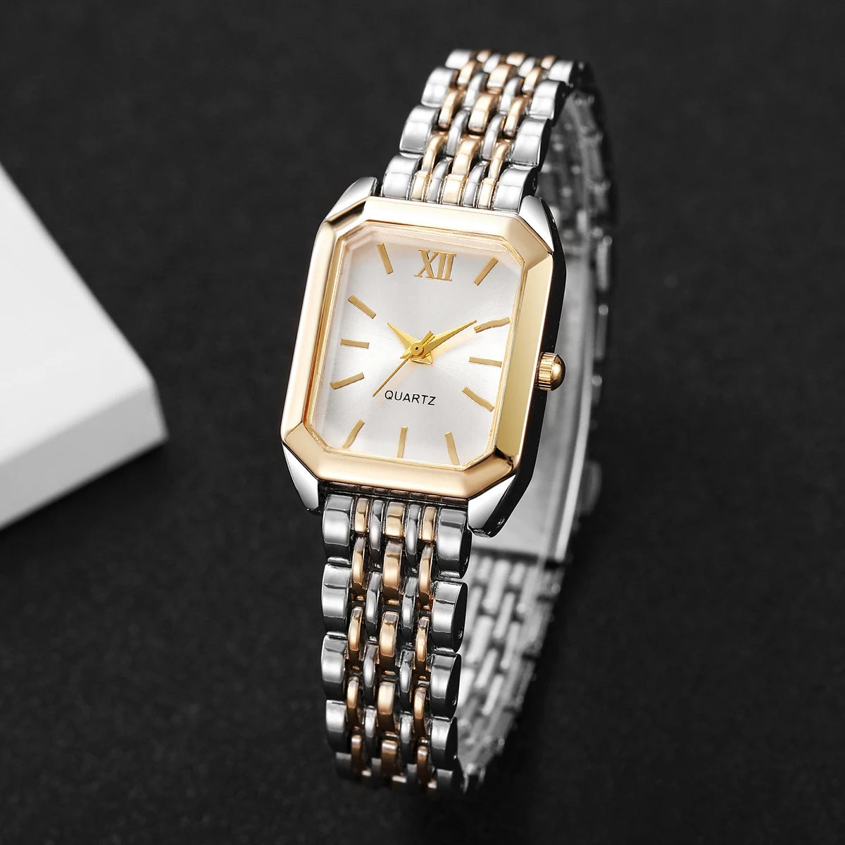 Fashion Rectangle Women Quartz Watch Ladies Roma Dial Wristwatch Reloj Mujer Girls Clock Gift (Without Box) Jewelry Precision