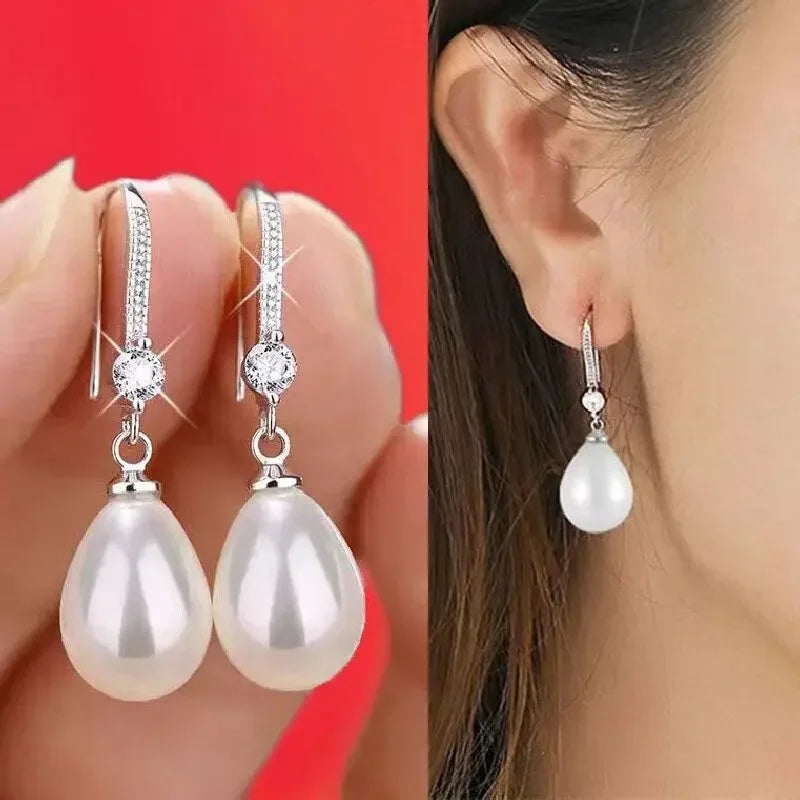 Earrings New Temperament Simple Water High-end Pearl Earrings Jewelry Precision