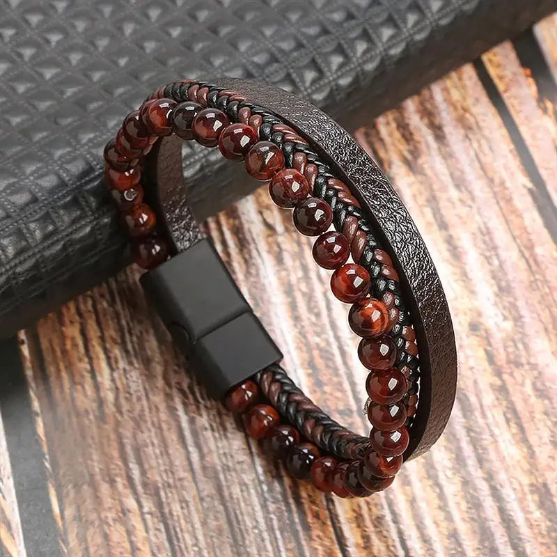 Classic Men's Leather Bracelet New Style Hand-woven Multi-layer Combination Accessory Fashion Man Jewelry Wholesale Dropshipping Jewelry Precision