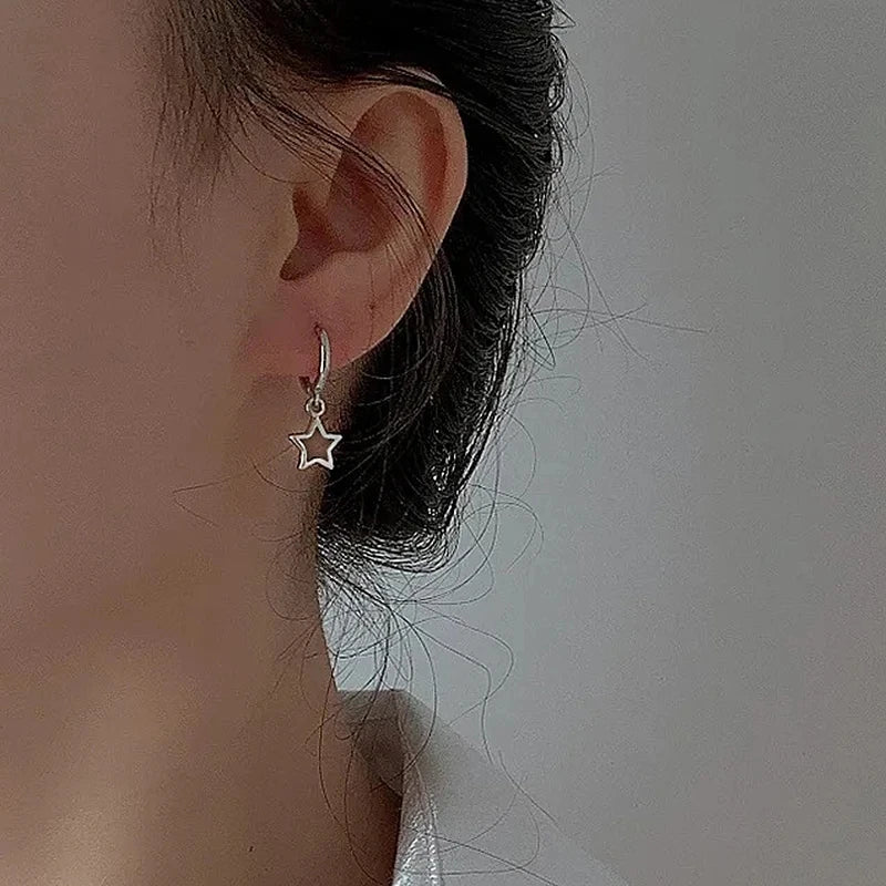 New Creative Star Hoop Earrings Fashion Simple Earrings Gifts for Women Cute Mini Little Star 20S Holiday Jewelry - Jewelry Precision