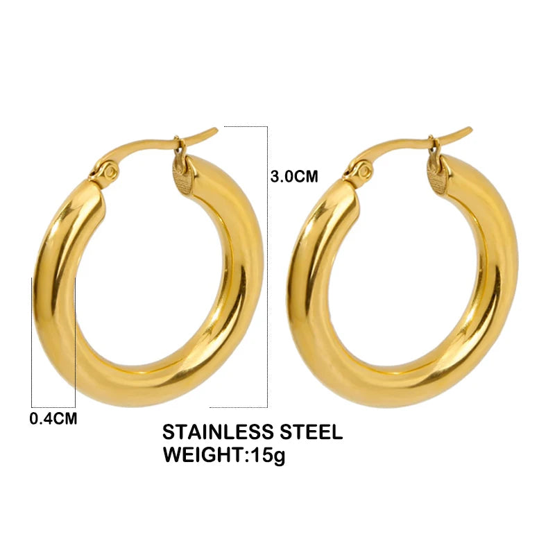 Classic Fashion Smooth Round Hoop Earrings For Women Jewelry Precision