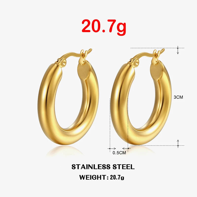 Classic Fashion Smooth Round Hoop Earrings For Women Jewelry Precision