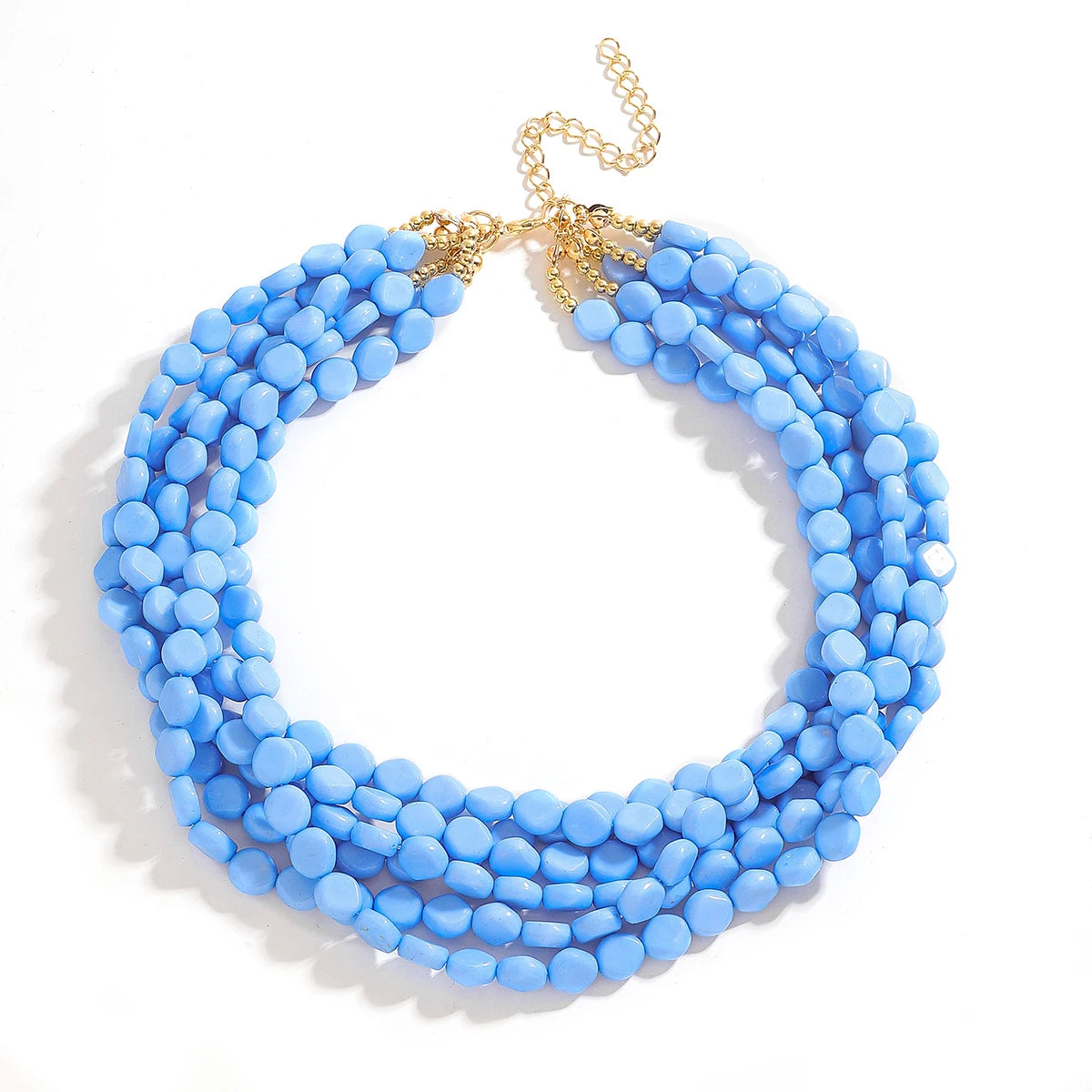Bohemia Fashion Multilayer Blue Beaded Necklace For Women Jewelry Precision