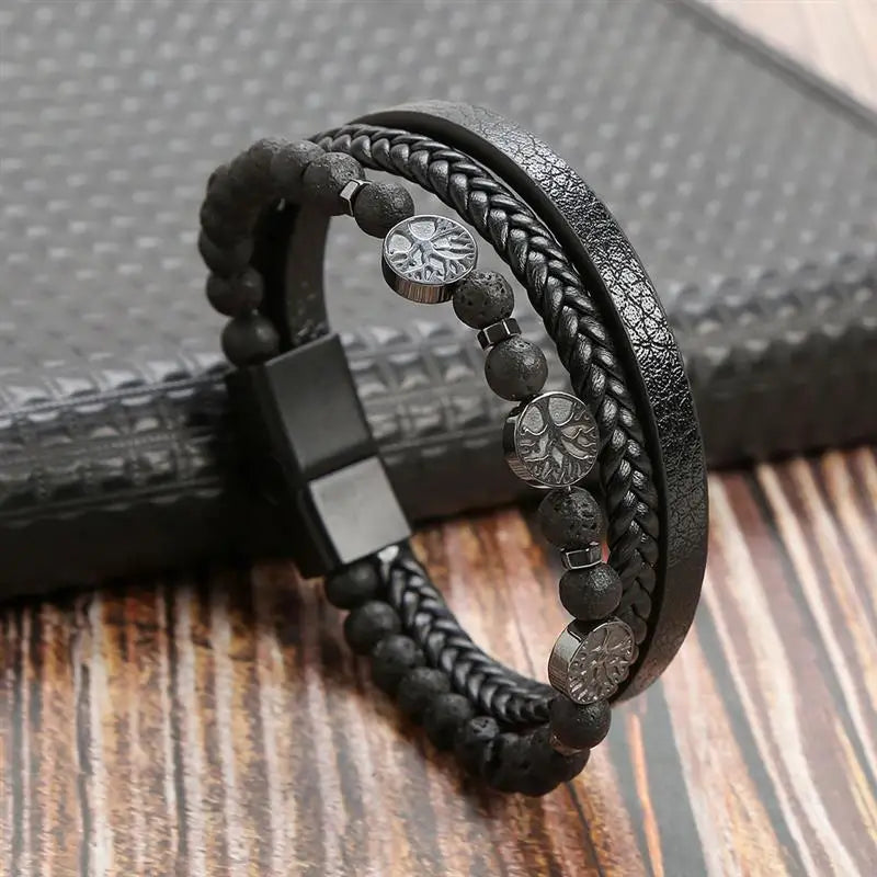 Classic Men's Leather Bracelet New Style Hand-woven Multi-layer Combination Accessory Fashion Man Jewelry Wholesale Dropshipping Jewelry Precision
