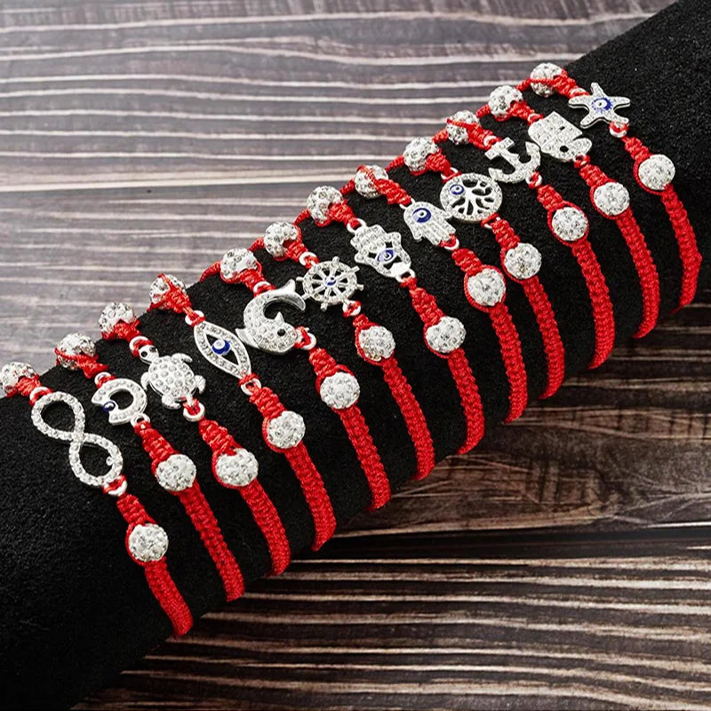 12Pcs/set Evil Eye Bracelet Set for both men and women woven red bracelet adjustable to protect friendship Jewelry Precision