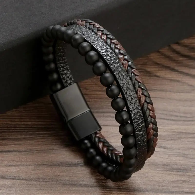 Classic Men's Leather Bracelet New Style Hand-woven Multi-layer Combination Accessory Fashion Man Jewelry Wholesale Dropshipping Jewelry Precision