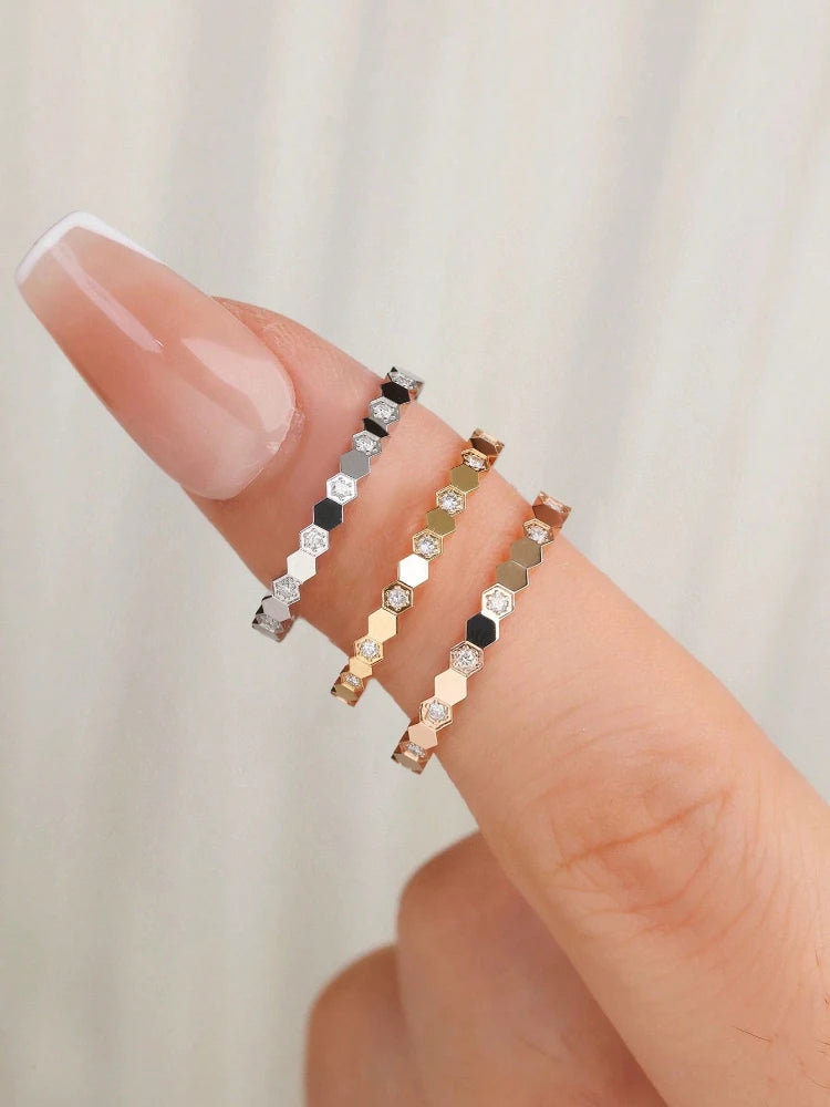 925 Sterling Silver Vintage Geometric Shape Zircon Rings For Women Gift Match Daily Party High Quality Fine Jewelry Accessories Jewelry Precision