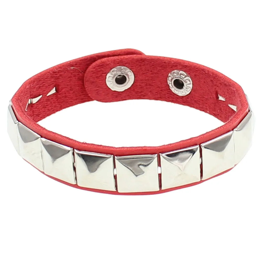 Unique Rivet PU Leather Spiked Studded Bracelet Bangle Gothic Jewelry Rivet Bracelet Punk Cuff Wrap Men Women Metal Wristband Jewelry Precision
