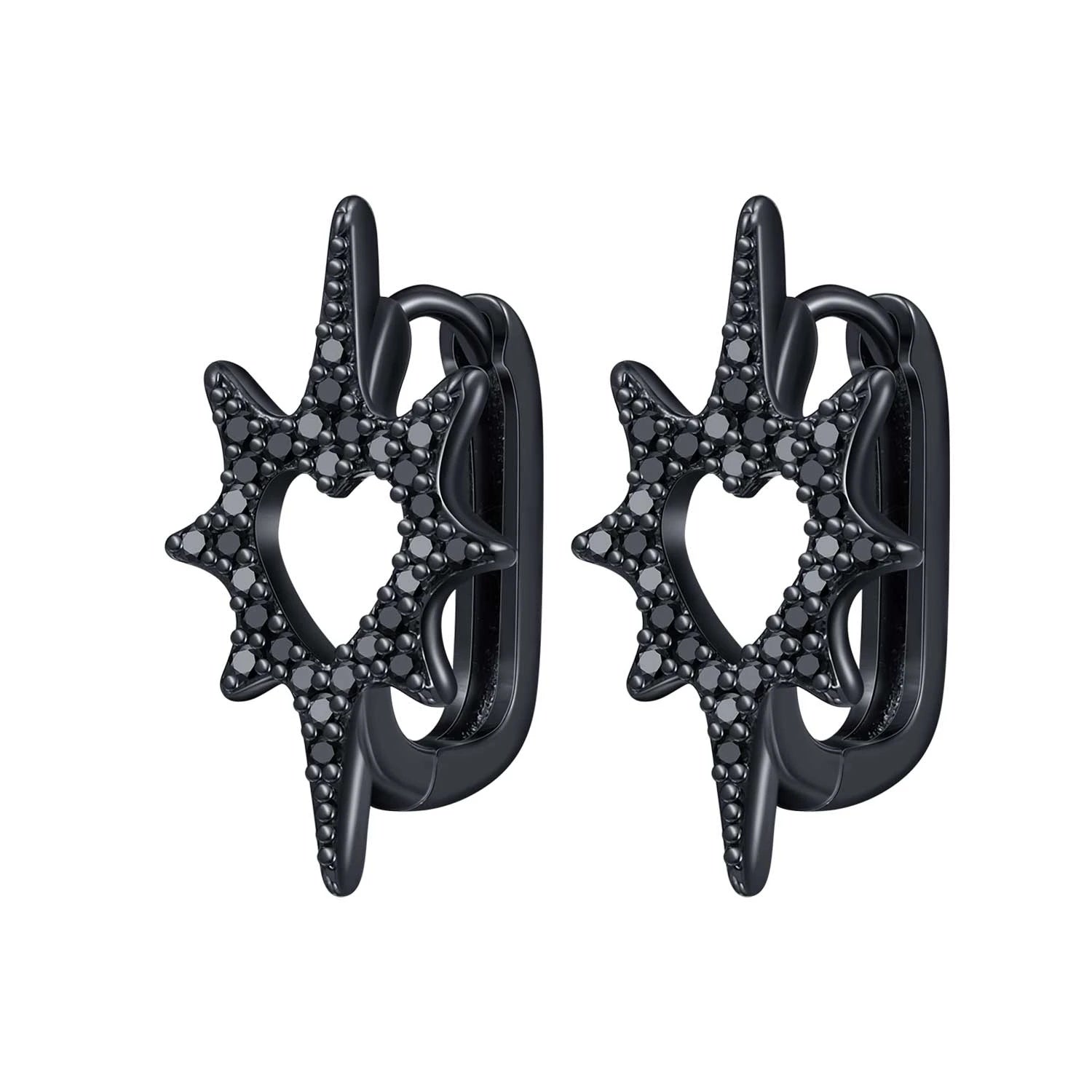 925 Sterling Silver Simple Love Heart Series Jewelry Zircon Circle Hoop Earrings Women Fine Earring S925Jewelry Gift Accessories Jewelry Precision