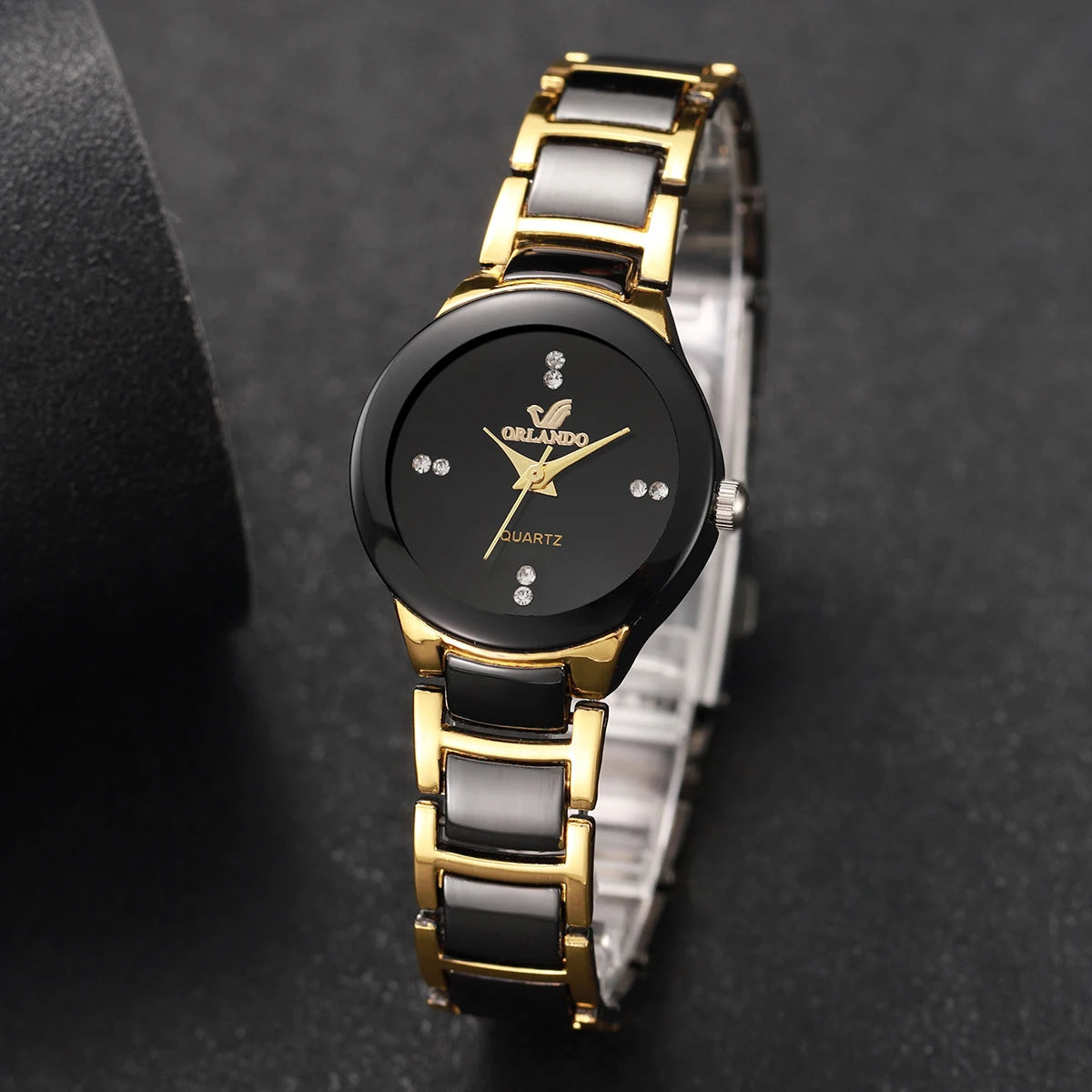 Women's Watch Fashion Black Steel Band Ladies Dress Quartz Watches Clock Jewelry Precision