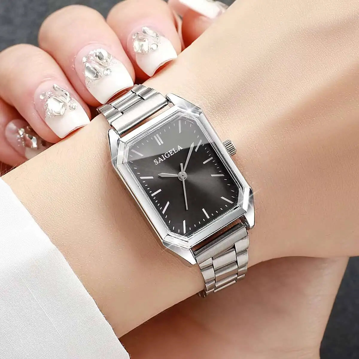 Fashion Rectangle Women Watches Simple Analog Quartz Wristwatch for Girls Clock Gift Reloj Mujer（Without Box） Jewelry Precision