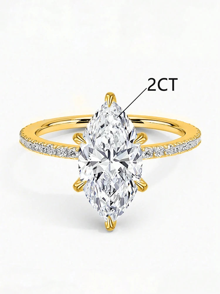 925 Sterling Silver Simple Classic 1-3Carat Horse Eye Zircon Ring For Women Engagement Wedding Luxury High Quality Fine Jewelry Jewelry Precision