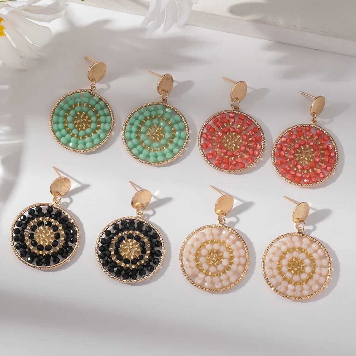 Boho Ethnic Style Seed Beaded Drop Earrings for Women Ladies Creative Jewelry Precision