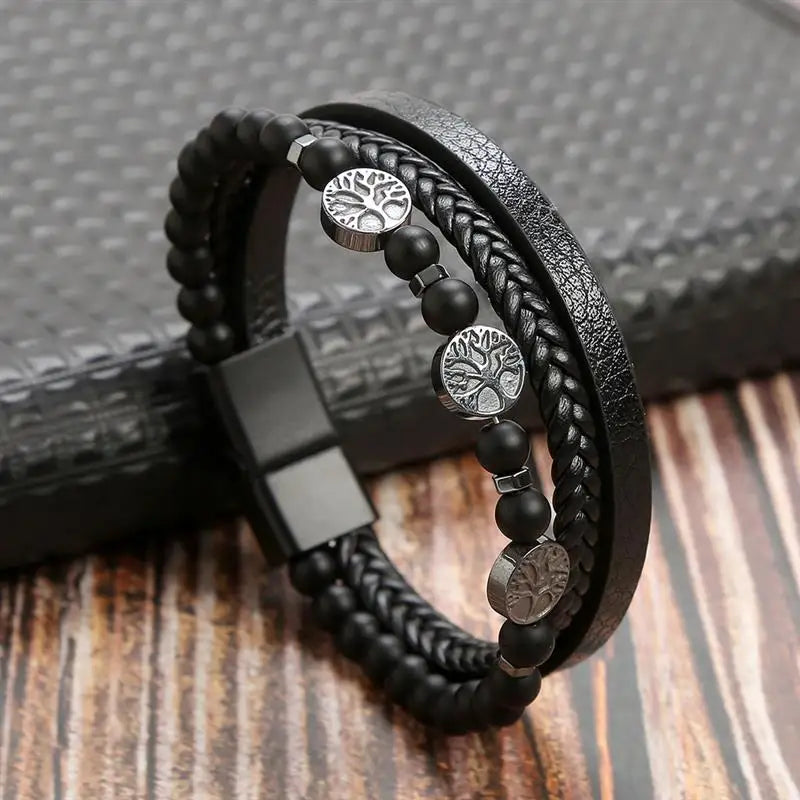 Classic Men's Leather Bracelet New Style Hand-woven Multi-layer Combination Accessory Fashion Man Jewelry Wholesale Dropshipping Jewelry Precision