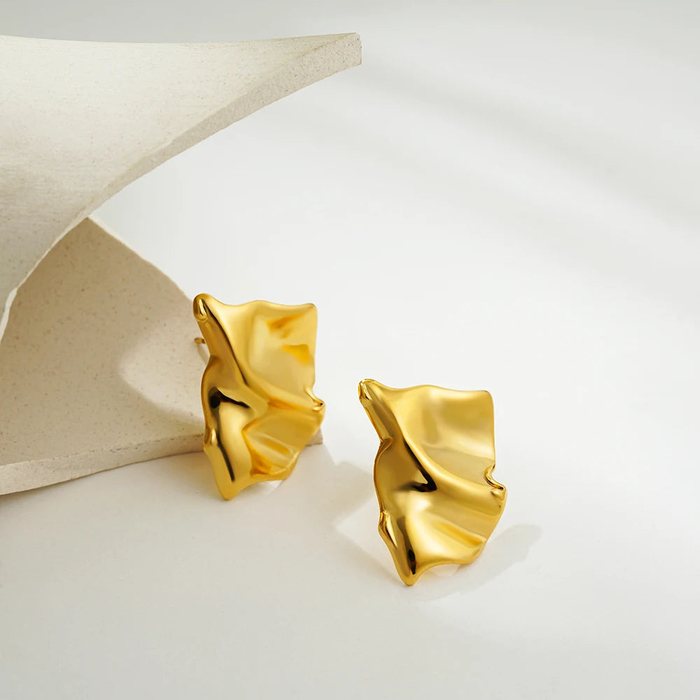 Fashion Glossy Three-Layer Textured Intersecting Knot Earrings Jewelry Precision