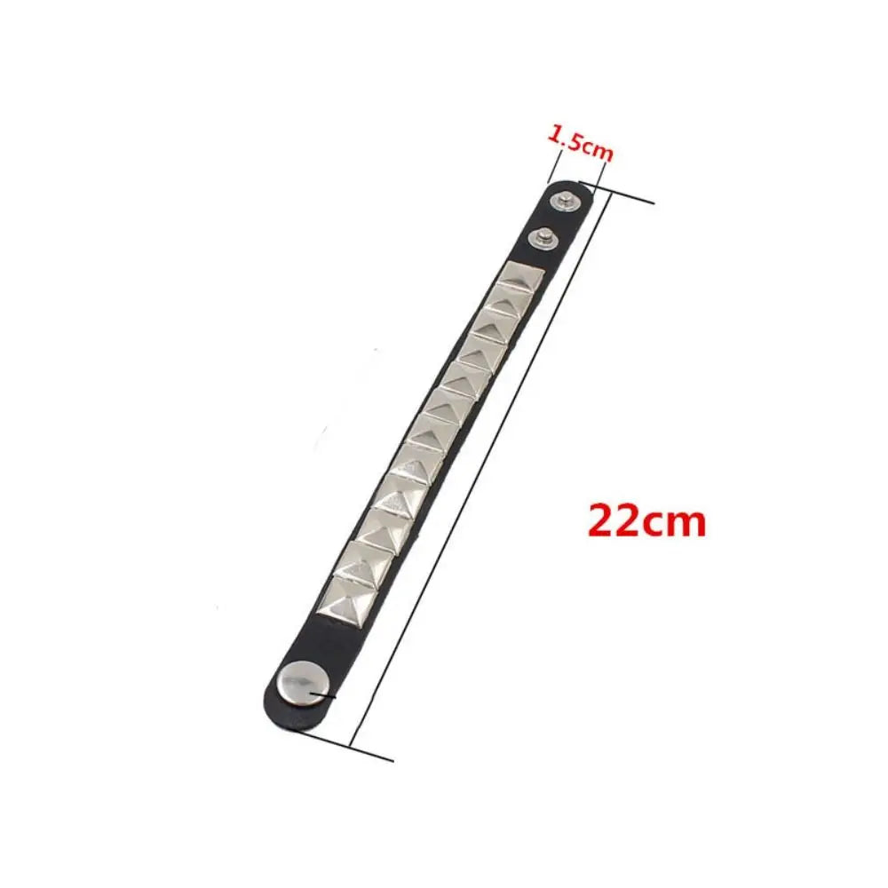 Unique Rivet PU Leather Spiked Studded Bracelet Bangle Gothic Jewelry Rivet Bracelet Punk Cuff Wrap Men Women Metal Wristband Jewelry Precision