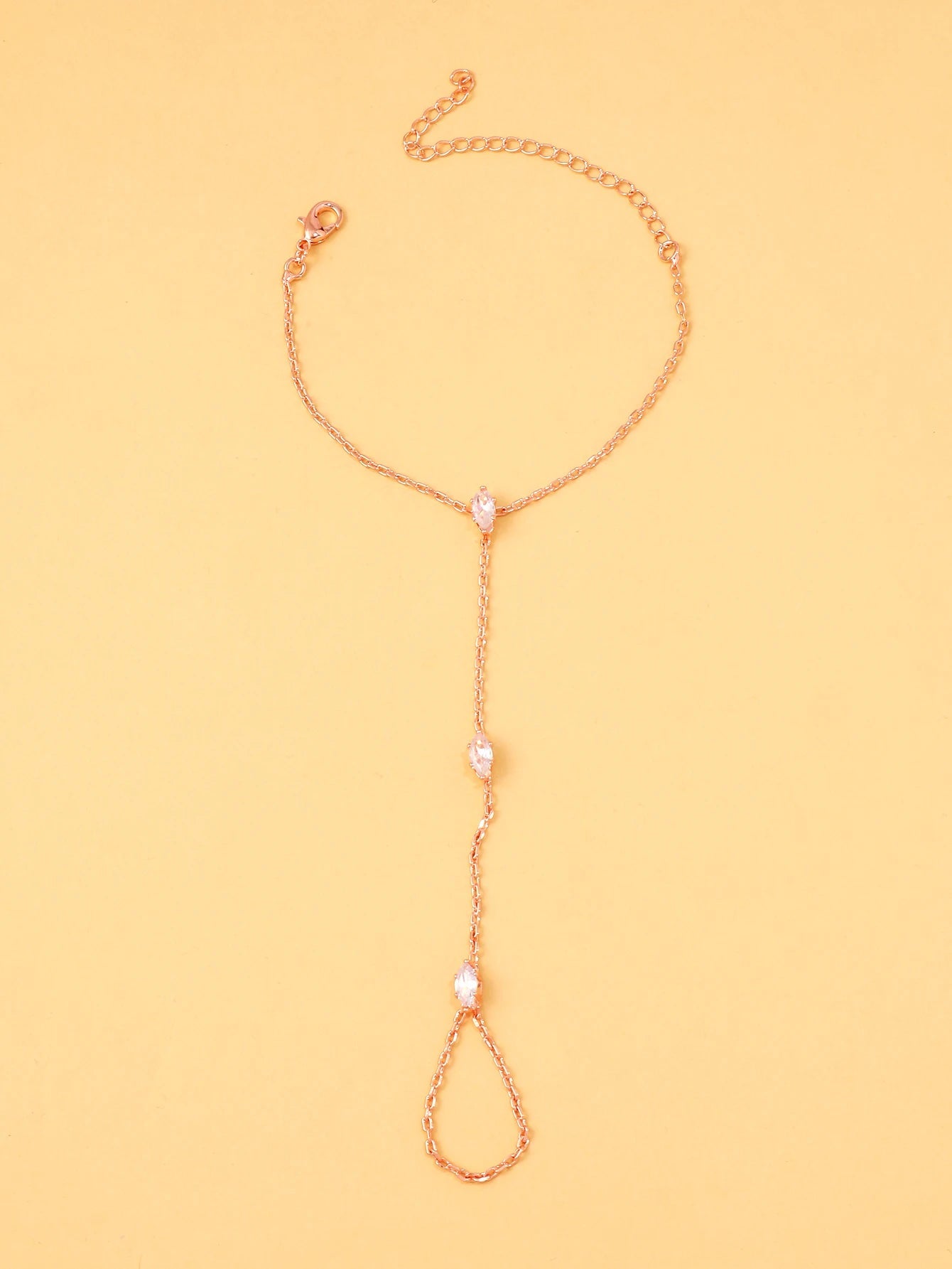 2025 Party Bohemia Rhombus Crystal Bracelet Hand Jewelry for Women Simple Thin Chain Finger Bracelet Jewelry Accessories Gift Jewelry Precision