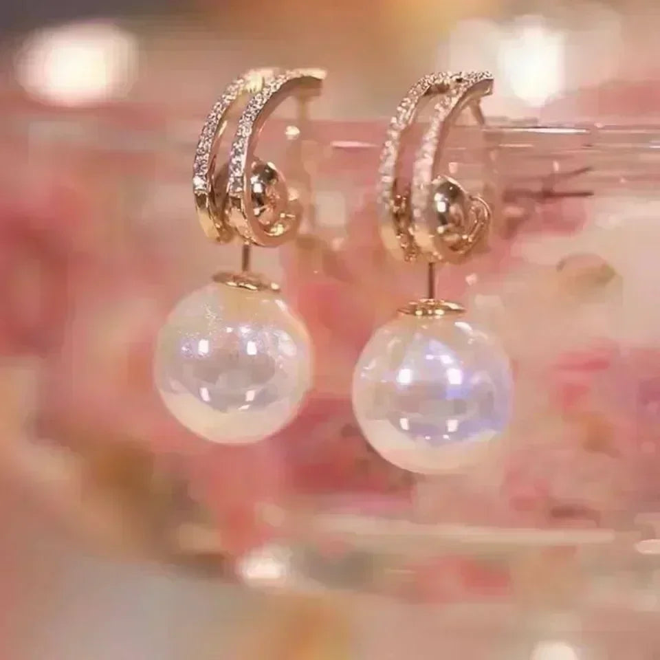 Green Crystal Golden Leaves Earrings for Women Individuality Daily Accessories Valentines Day Anniversary Birthday Jewelry Gifts Jewelry Precision