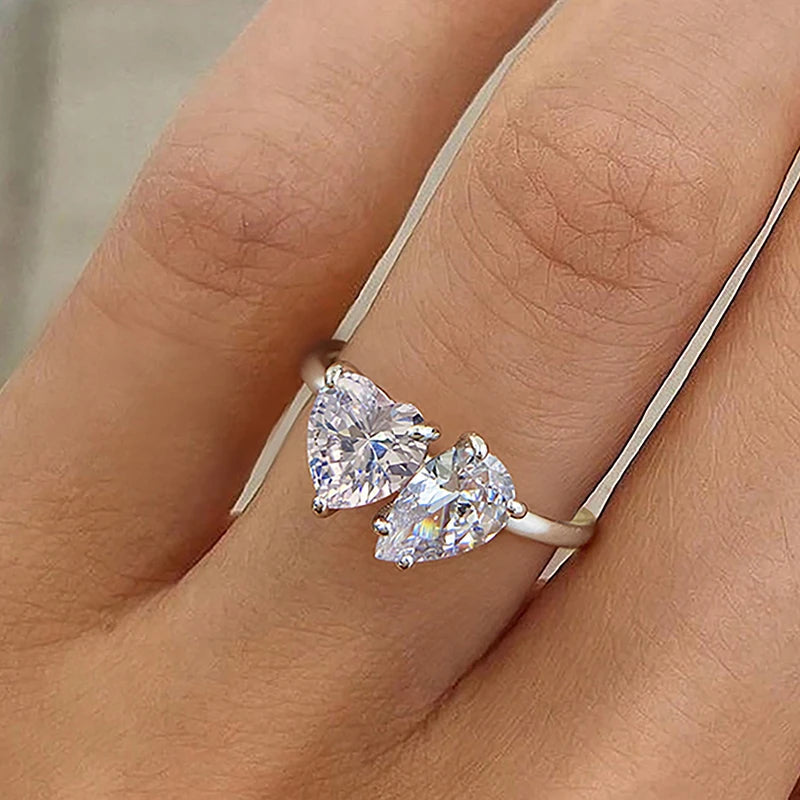 925 Sterling Silver Simplicity Classic Zircon Water Drop Ring For Women Jewelry Precision