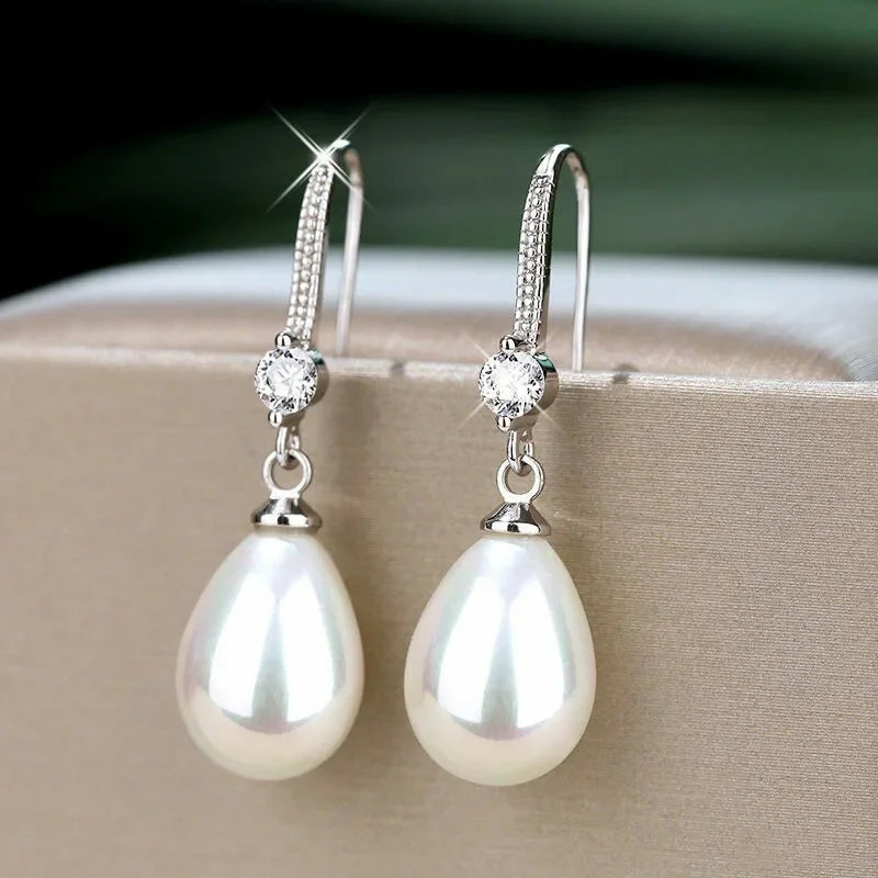 Earrings New Temperament Simple Water High-end Pearl Earrings Jewelry Precision