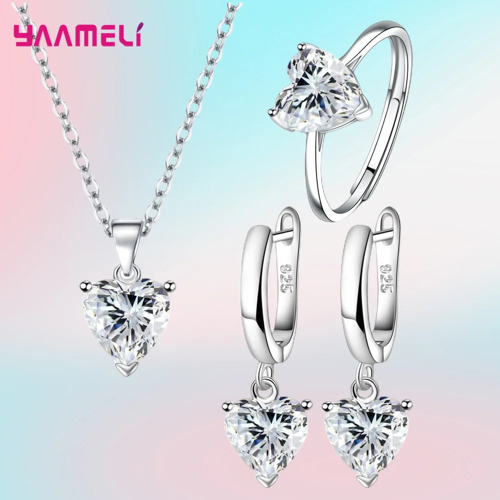 Fine 925 Sterling Silver Color Jewelry Gift Sets for Women Jewelry Precision