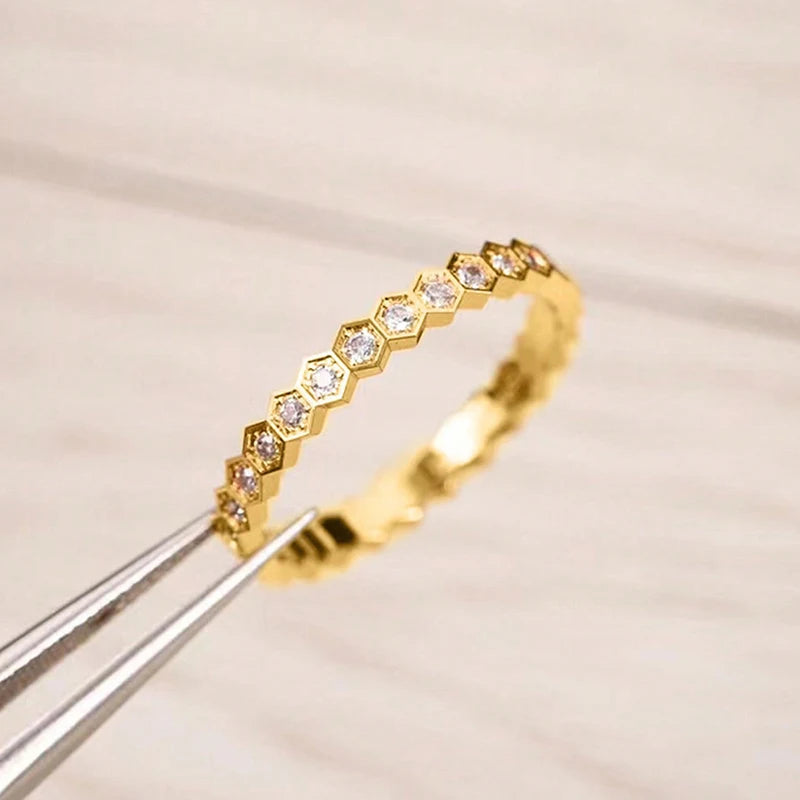 925 Sterling Silver Zircon Geometric Shape Rings For Women Jewelry Precision