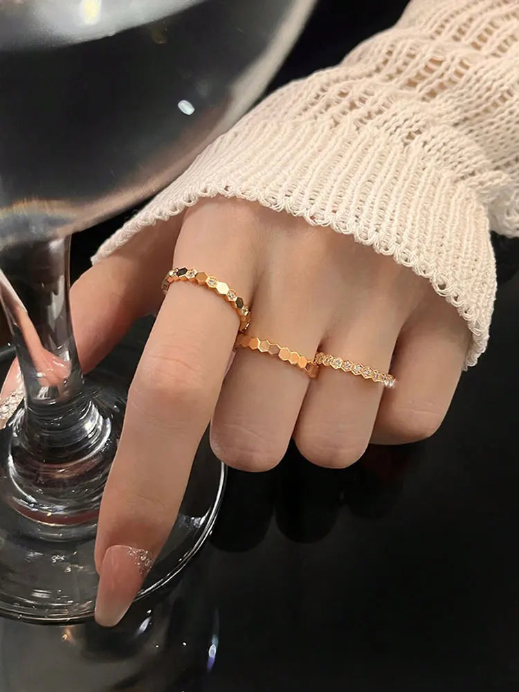 925 Sterling Silver Zircon Geometric Shape Rings For Women Jewelry Precision