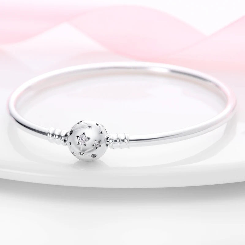 925 Silver Disney Original 17-20CM Gypsophila Snake Bones Chain Bracelet For Womens DIY Charms Birthday Jewelry Gifts Hot Sale Jewelry Precision